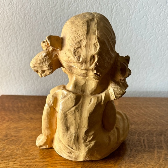 1970 Authentic Dave Grossman 8.5" Tall Original Clay Sculpture of Little Girl - Picture 4 of 4